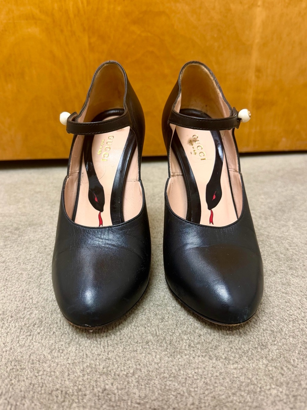 GUCCI ⚜️ Lesley Mary Jane Malaga Kid Leather Pumps - Picture 3 of 9